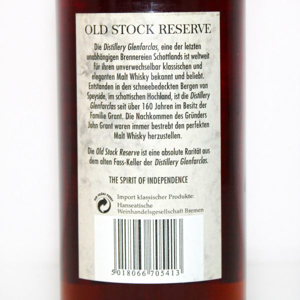 Glenfarclas 1968 Old Stock Reserve back label