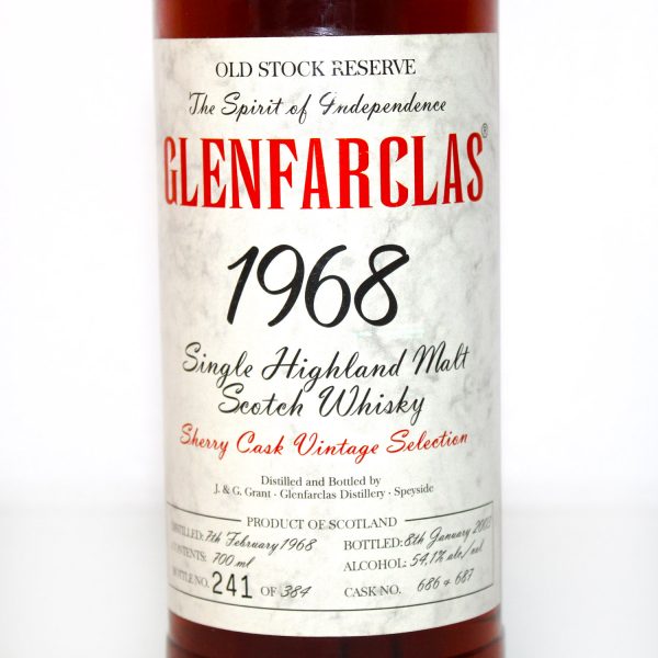 Glenfarclas 1968 Old Stock Reserve label