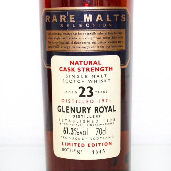Glenury Royal 1971 23 year old rare malts selection label