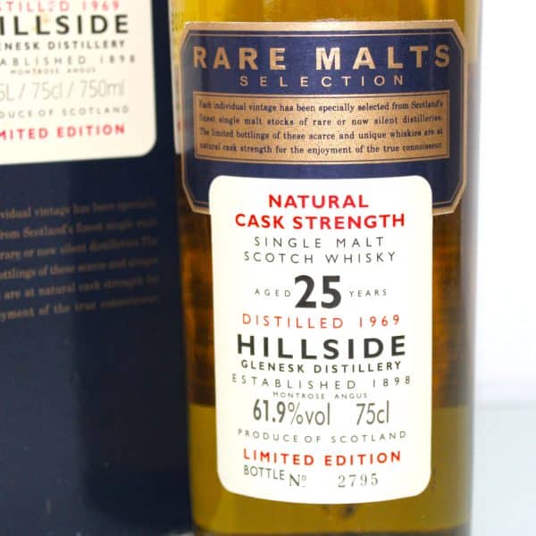 Hillside 1969 25 year old rare malts selection label