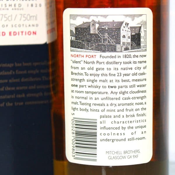 North Port 1971 23 year old rare malts selection back label