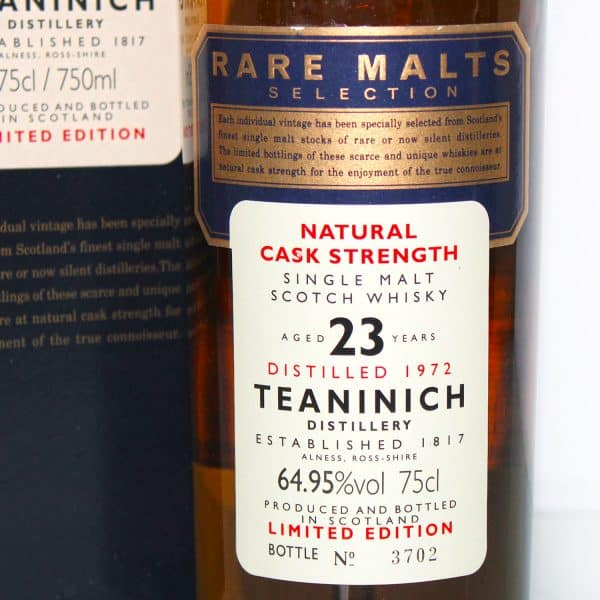 Teaninich 1972 23 year old rare malts selection label